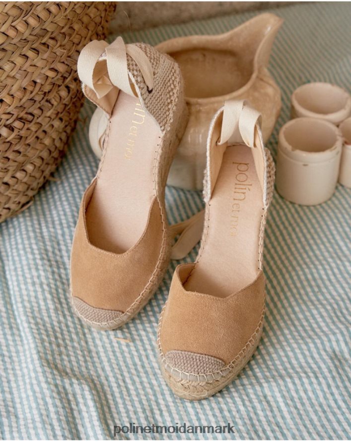 espadrille dori halsudskæring kamel fodtøj Polin et moi 28TJFF440