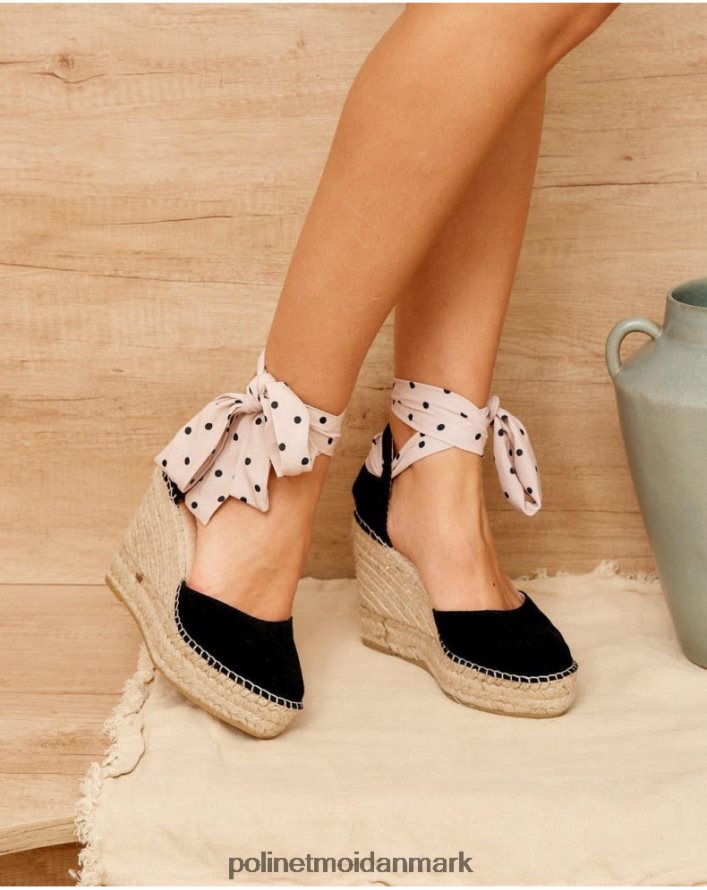 espadrille platform himmel sort fodtøj Polin et moi 28TJFF412