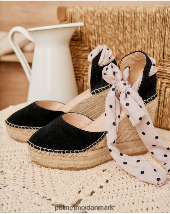 espadrille platform himmel sort fodtøj Polin et moi 28TJFF412