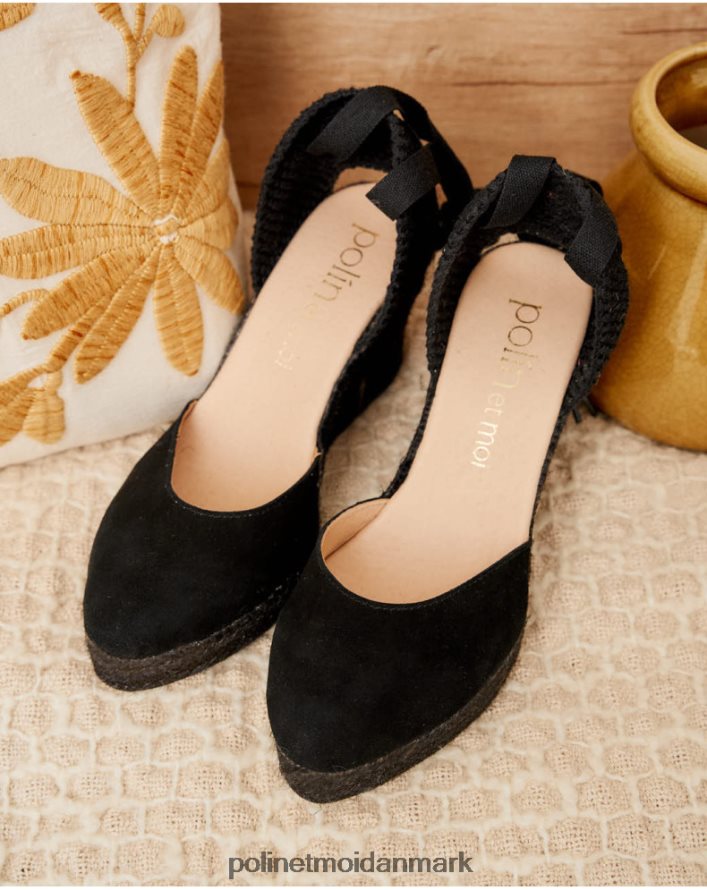 espadrillebånd esther sort fodtøj Polin et moi 28TJFF466