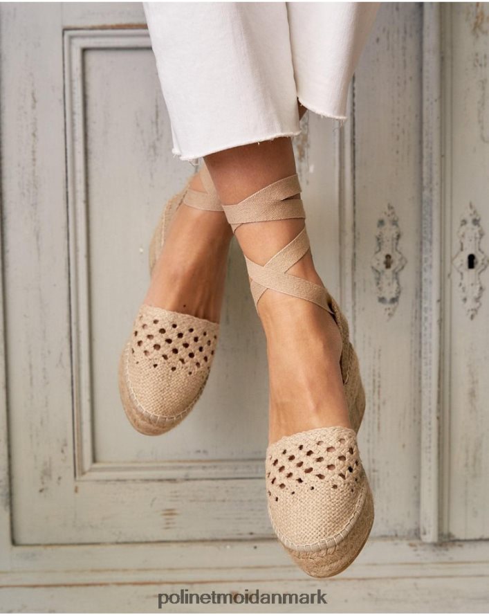 hæklet espadrille nina beige fodtøj Polin et moi 28TJFF514