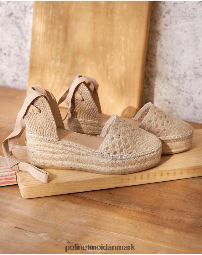 hæklet espadrille nina beige fodtøj Polin et moi 28TJFF514