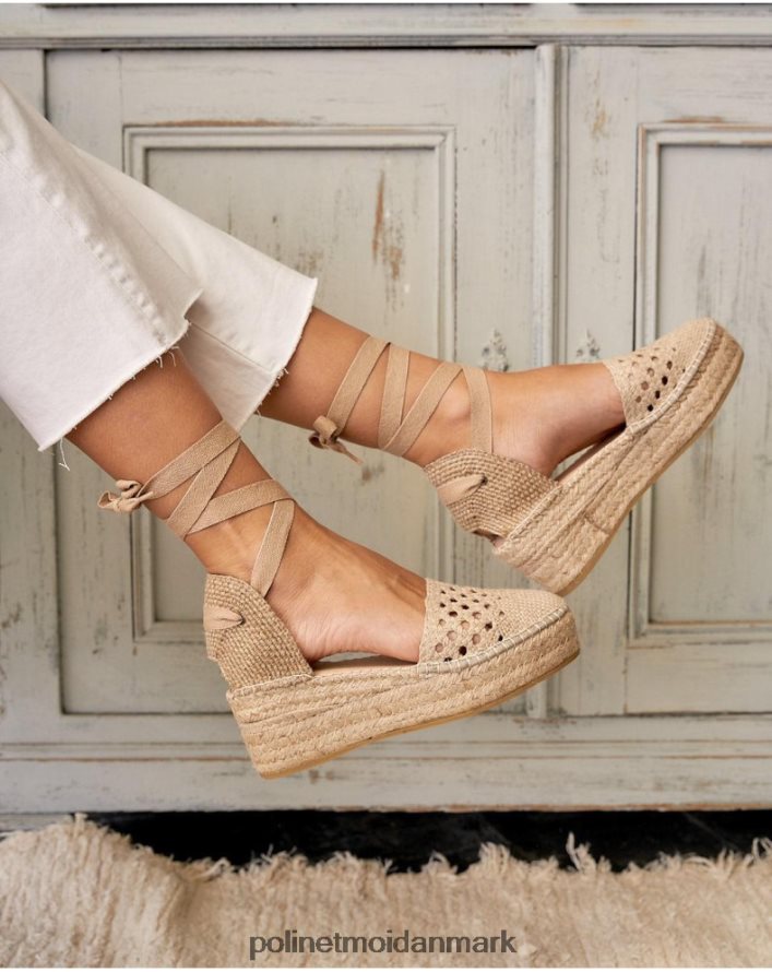 hæklet espadrille nina beige fodtøj Polin et moi 28TJFF514