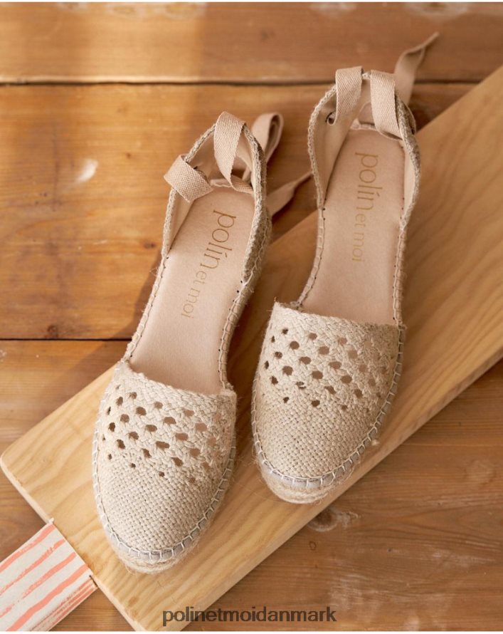 hæklet espadrille nina beige fodtøj Polin et moi 28TJFF514