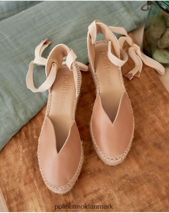 pauline espadrille i læder nøgen fodtøj Polin et moi 28TJFF418