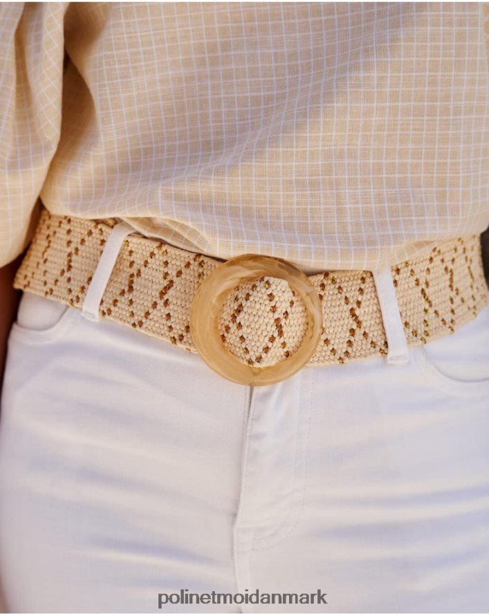 raffia rumbi bælte hvid tilbehør Polin et moi 28TJFF382