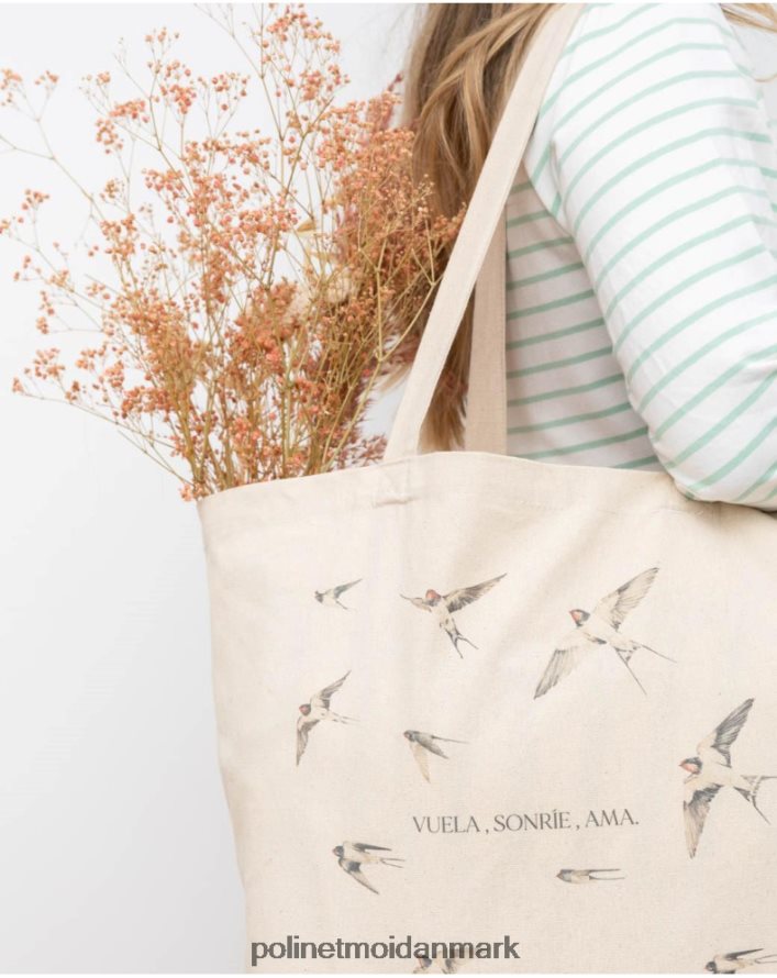solidaritetstaske ''svalernes blussede'' beige tilbehør Polin et moi 28TJFF376