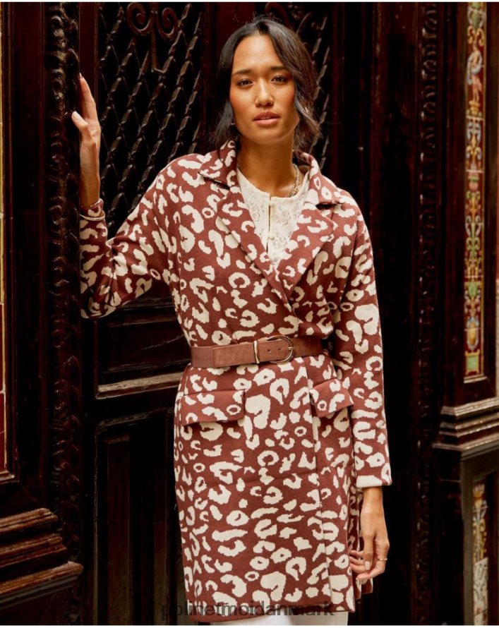 dyrefrakke print nere Brun tøj Polin et moi 28TJFF368