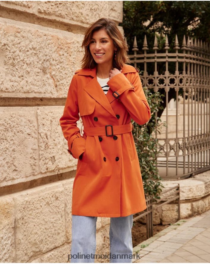 klassisk trenchcoat emilia orange tøj Polin et moi 28TJFF365