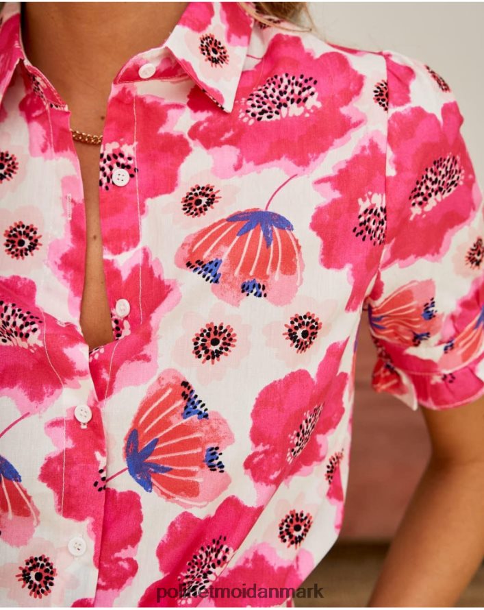 arlene blomstret skjorte hindbær tøj Polin et moi 28TJFF193