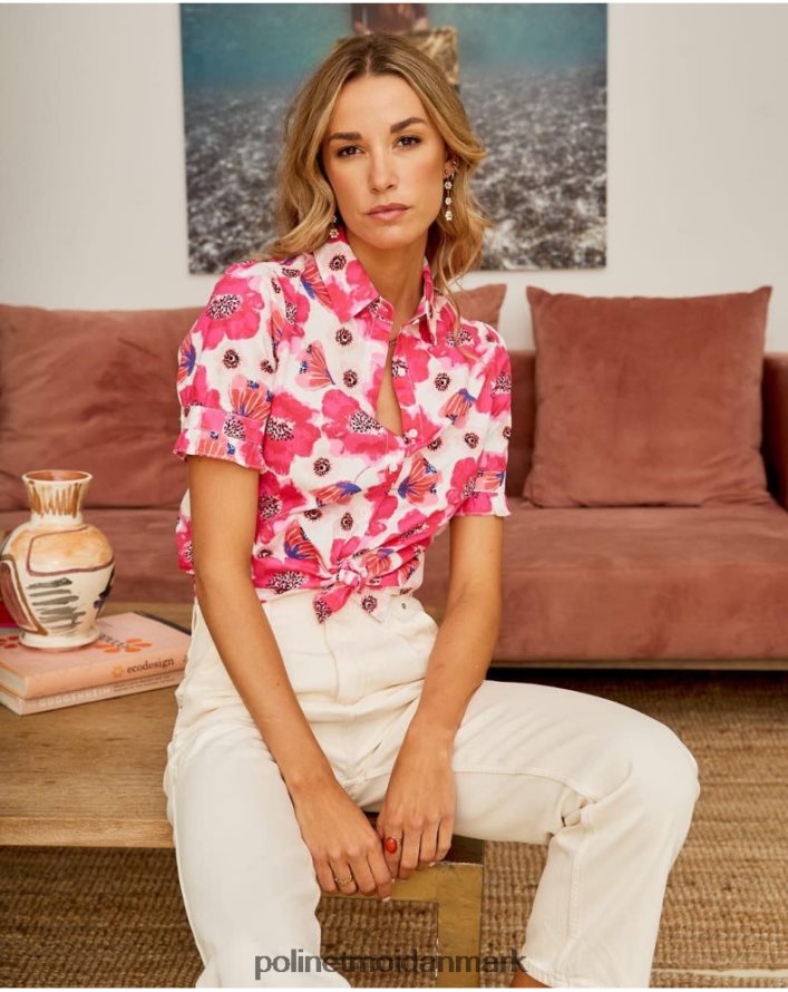 arlene blomstret skjorte hindbær tøj Polin et moi 28TJFF193
