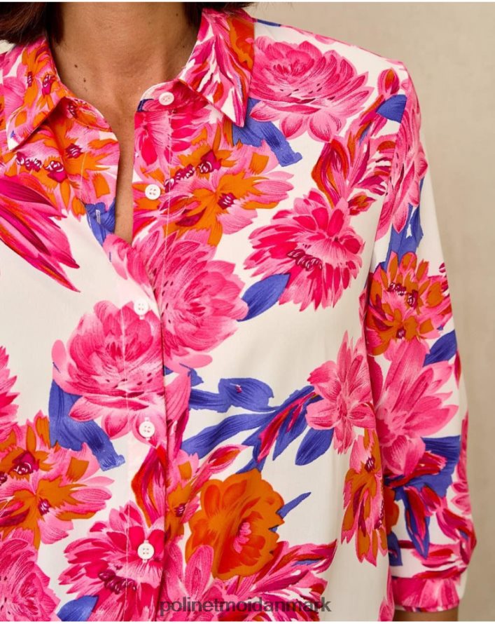 blomstret skjortecirkel hindbær tøj Polin et moi 28TJFF202