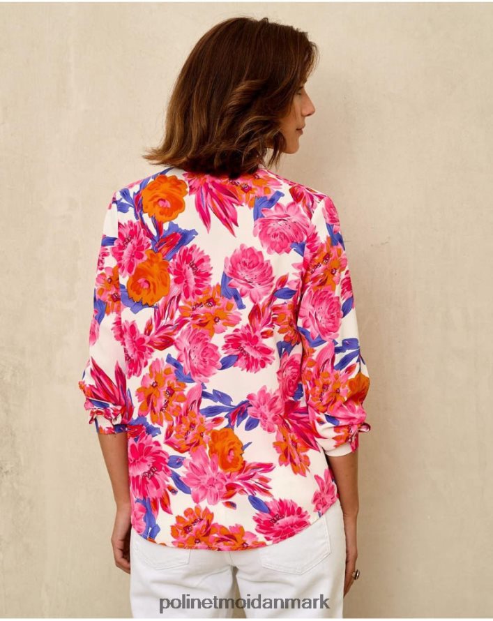 blomstret skjortecirkel hindbær tøj Polin et moi 28TJFF202