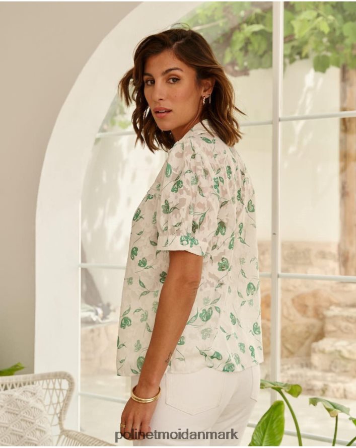 bluse blomster oli Smaragd grøn tøj Polin et moi 28TJFF161