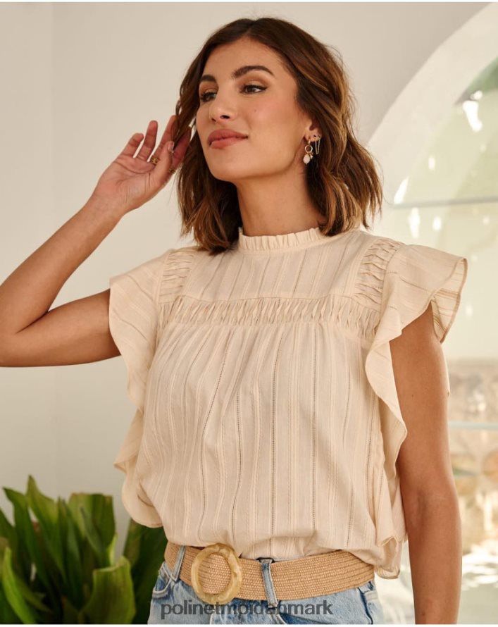 bluse flæse saroa beige tøj Polin et moi 28TJFF162