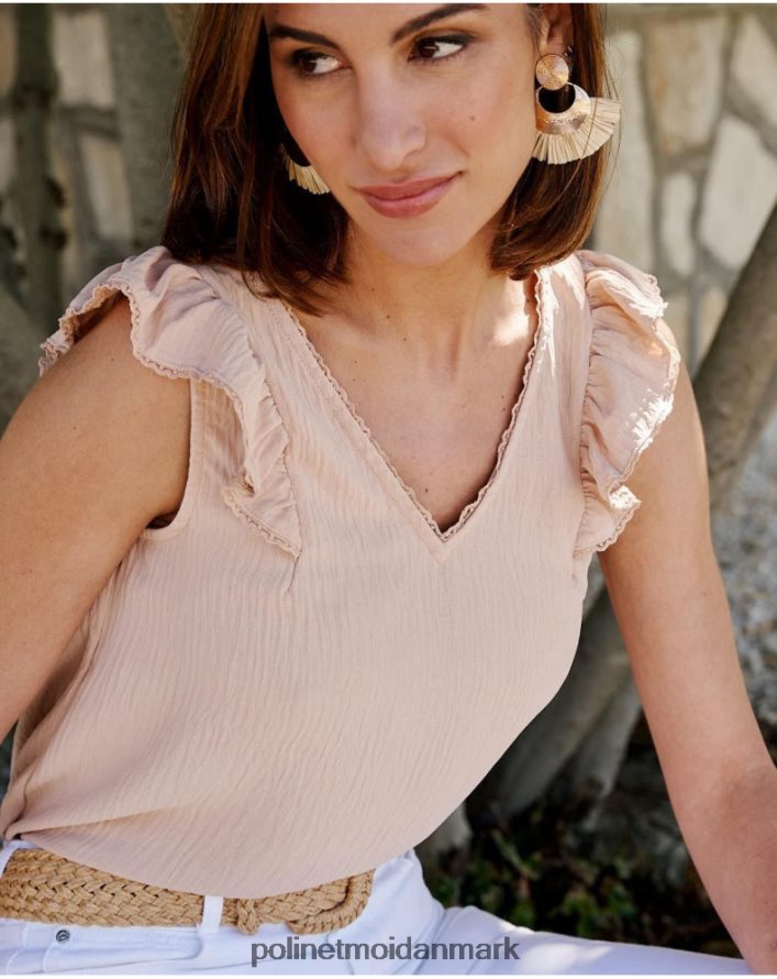 bluse flæsede rosalinda beige tøj Polin et moi 28TJFF187