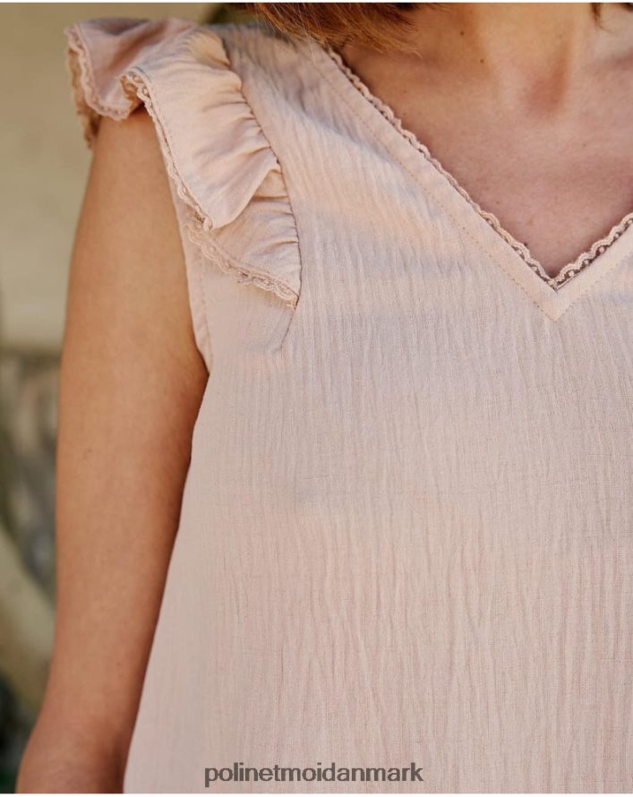 bluse flæsede rosalinda beige tøj Polin et moi 28TJFF187
