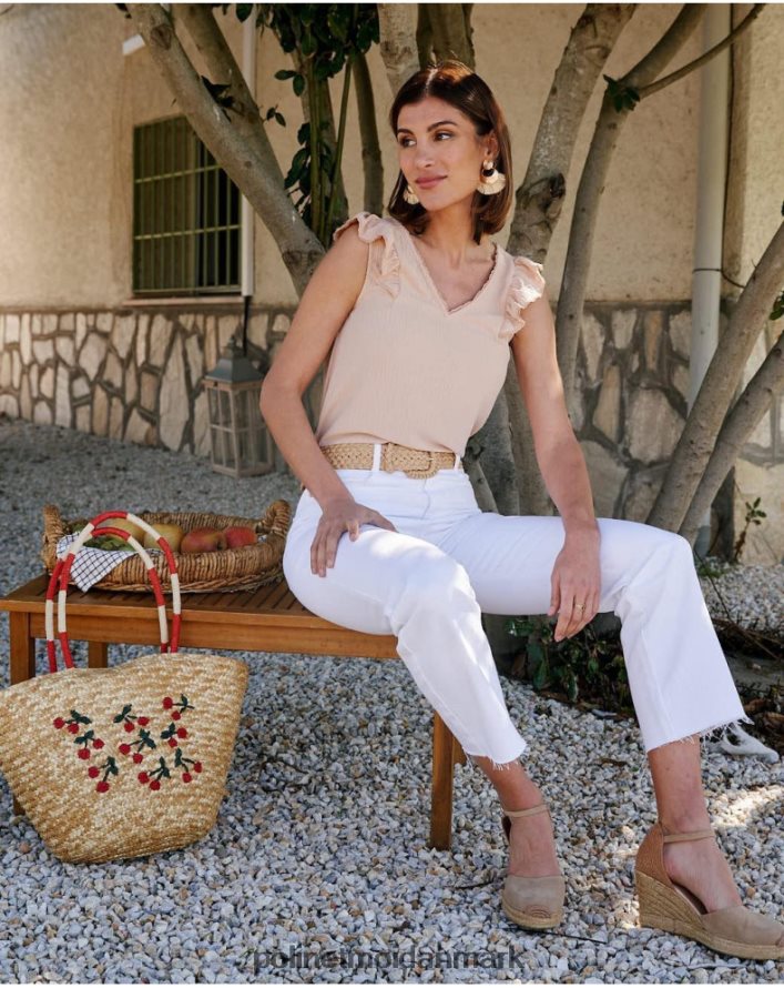 bluse flæsede rosalinda beige tøj Polin et moi 28TJFF187