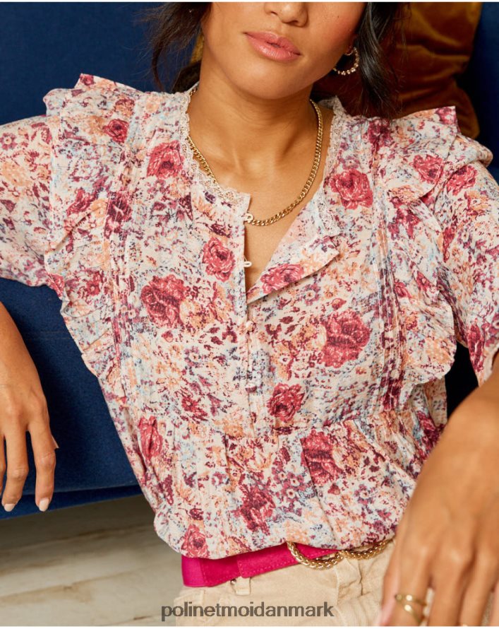 bluse flores isabela hindbær tøj Polin et moi 28TJFF233