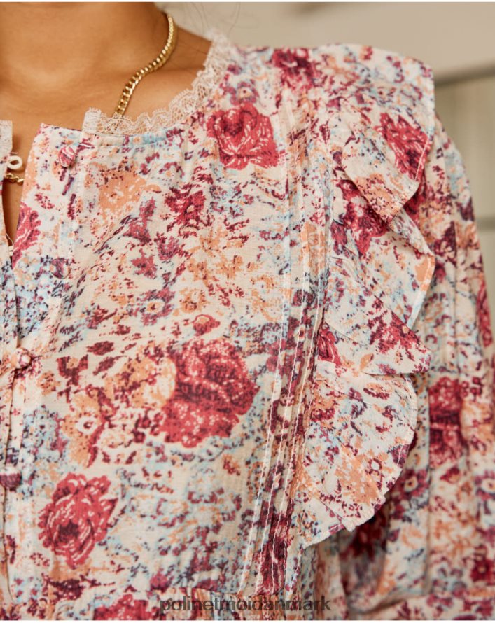 bluse flores isabela hindbær tøj Polin et moi 28TJFF233