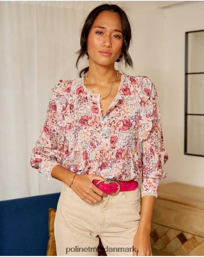 bluse flores isabela hindbær tøj Polin et moi 28TJFF233