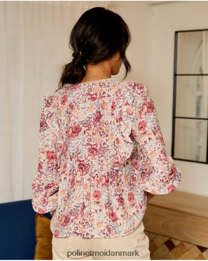 bluse flores isabela hindbær tøj Polin et moi 28TJFF233