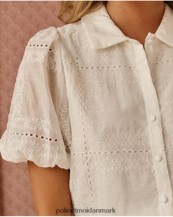 broderet bluse talima hvid tøj Polin et moi 28TJFF169