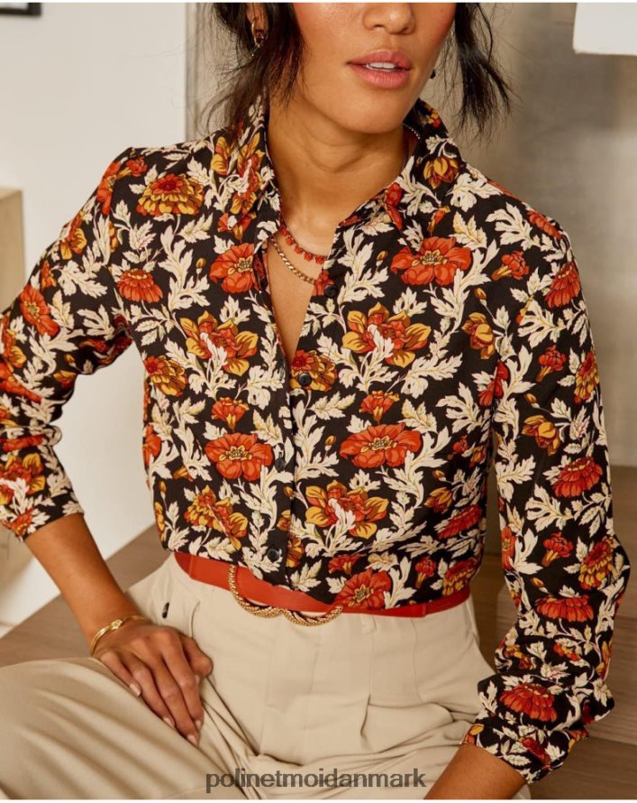 cira blomstret skjorte sort tøj Polin et moi 28TJFF226