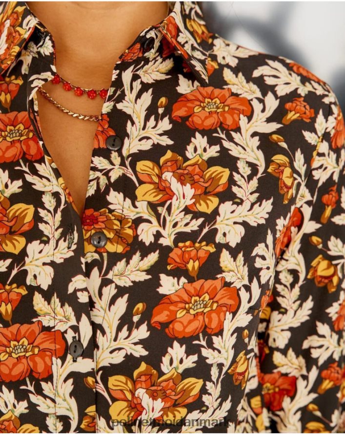 cira blomstret skjorte sort tøj Polin et moi 28TJFF226