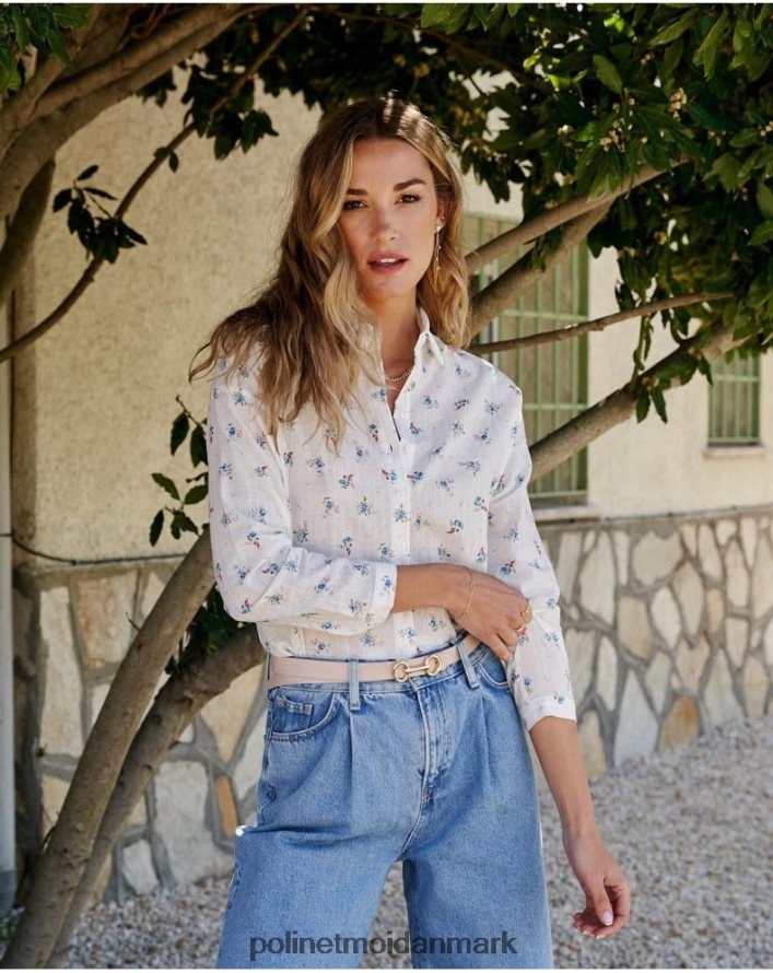 ema blomster skjorte hvid tøj Polin et moi 28TJFF149