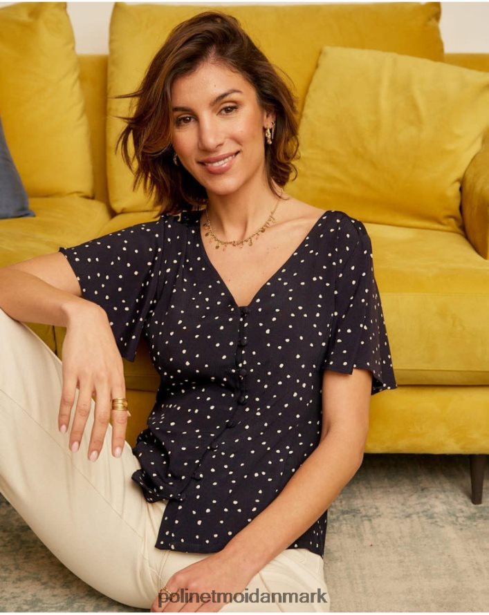 mabela prikket skjorte marine tøj Polin et moi 28TJFF212