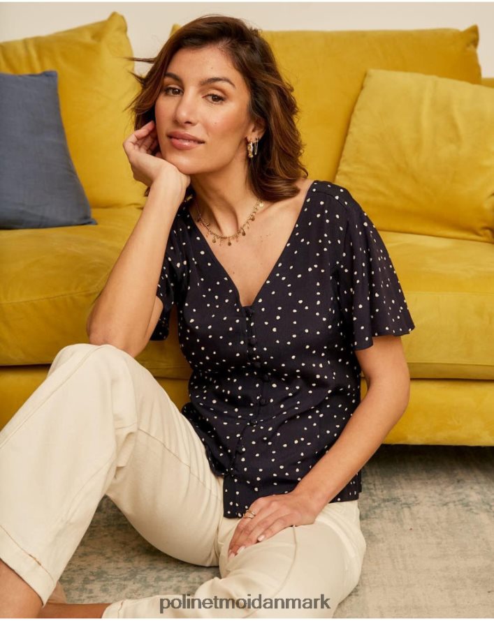 mabela prikket skjorte marine tøj Polin et moi 28TJFF212