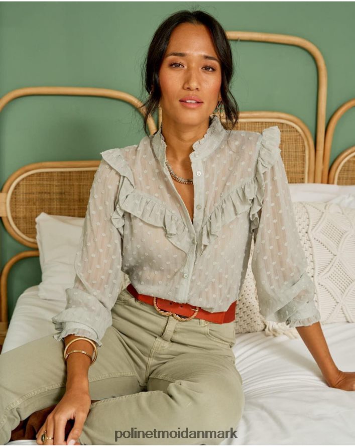 plumeti mona bluse æblegrøn/mynte tøj Polin et moi 28TJFF227