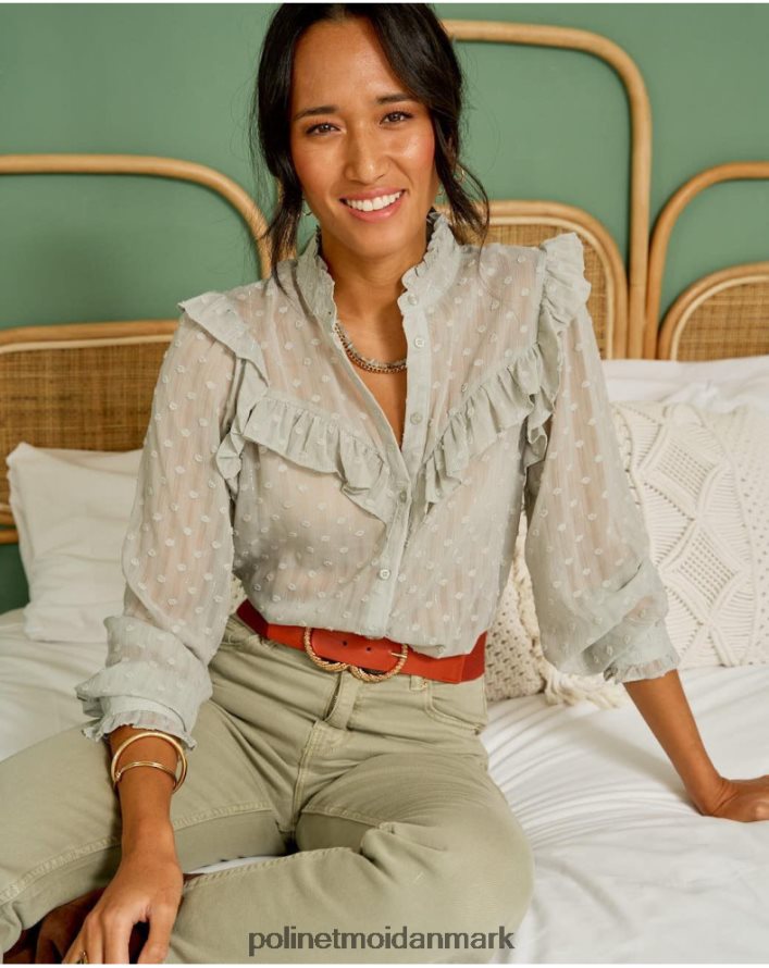 plumeti mona bluse æblegrøn/mynte tøj Polin et moi 28TJFF227