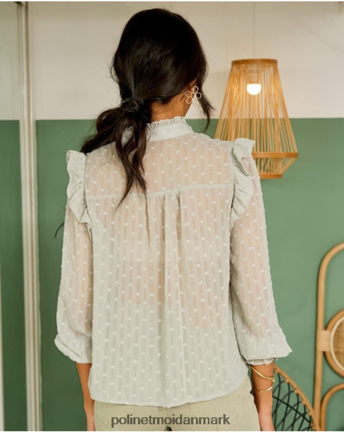 plumeti mona bluse æblegrøn/mynte tøj Polin et moi 28TJFF227