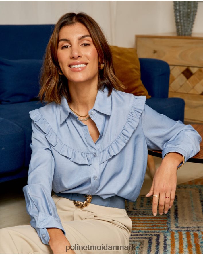 rosana flæseskjorte denim tøj Polin et moi 28TJFF236