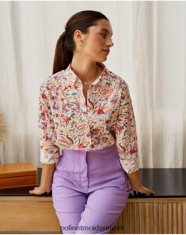 skjorte blomster galatea orange tøj Polin et moi 28TJFF206