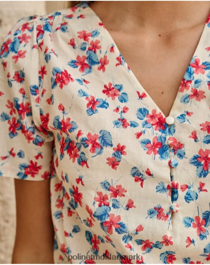 skjorte blomster kaia klein blå tøj Polin et moi 28TJFF180