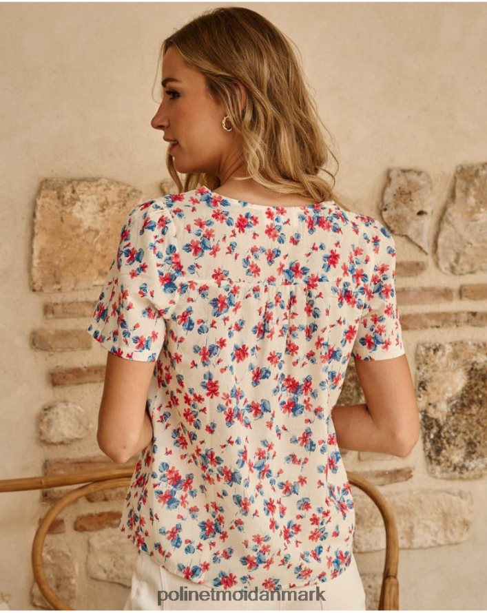 skjorte blomster kaia klein blå tøj Polin et moi 28TJFF180