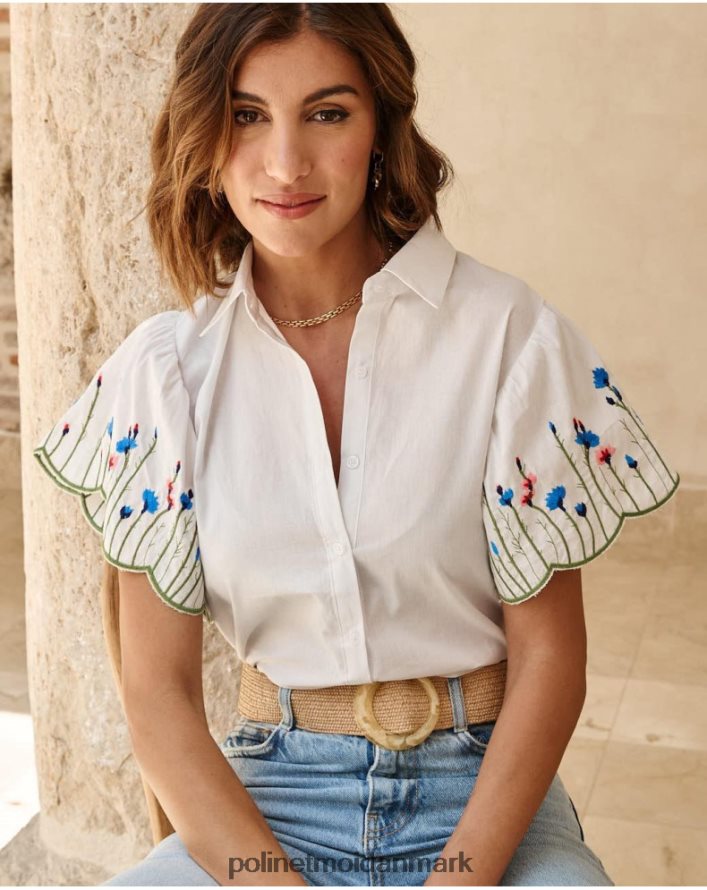 skjorte flæse amira hvid tøj Polin et moi 28TJFF181