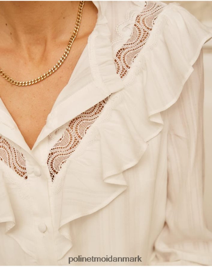 skjorte flæsede lis hvid tøj Polin et moi 28TJFF223