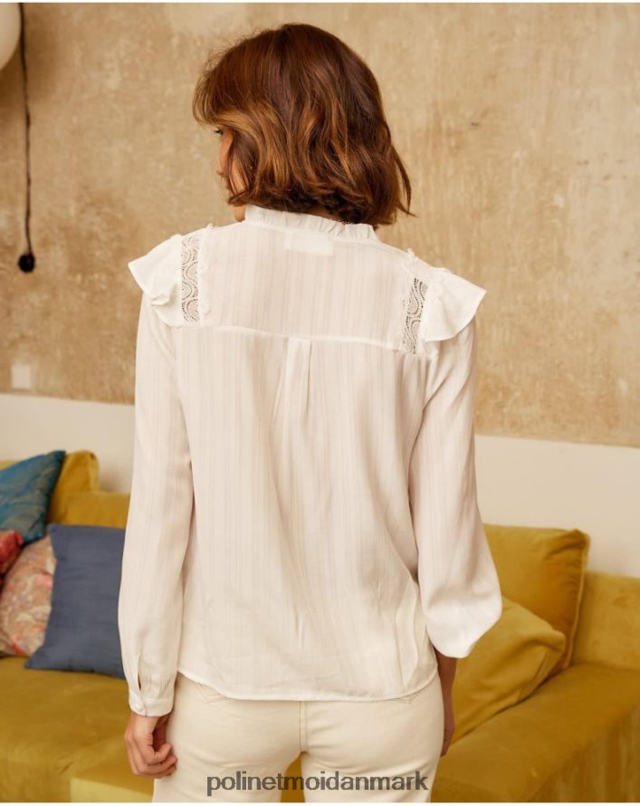 skjorte flæsede lis hvid tøj Polin et moi 28TJFF223