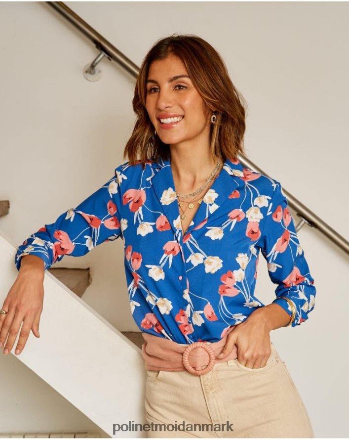 tulipanskjorte talia klein blå tøj Polin et moi 28TJFF224