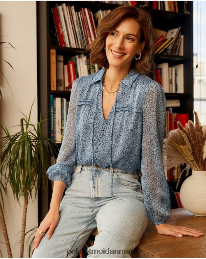 xia bluse knapper klein blå tøj Polin et moi 28TJFF217