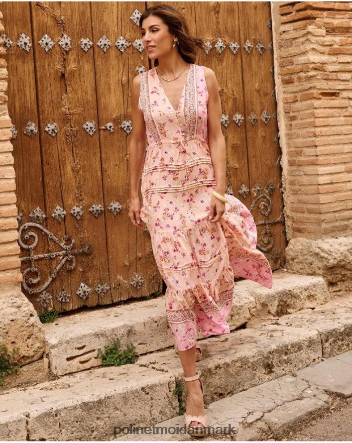 adri blomstret kjole laks tøj Polin et moi 28TJFF53