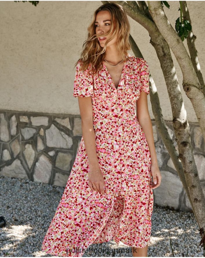 anny buttons kjole hindbær tøj Polin et moi 28TJFF127