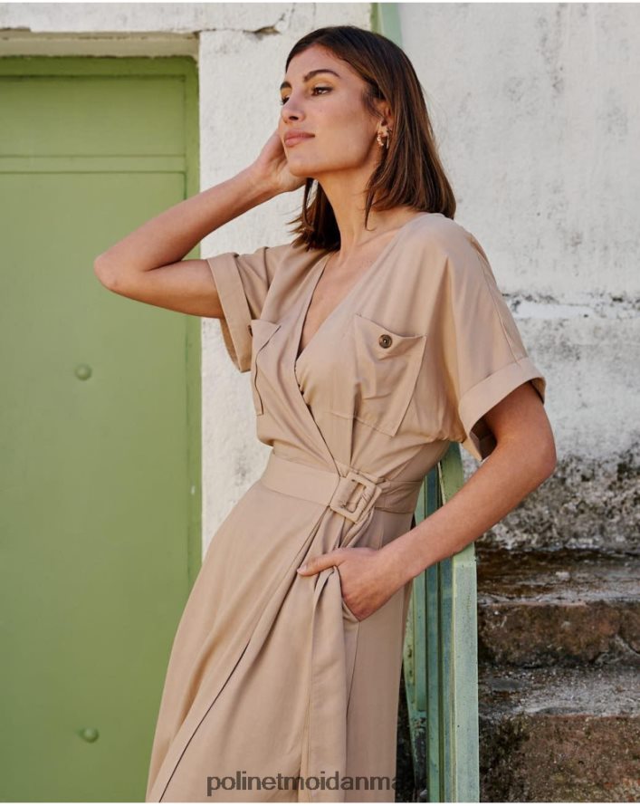 dixie cross-over kjole beige tøj Polin et moi 28TJFF109