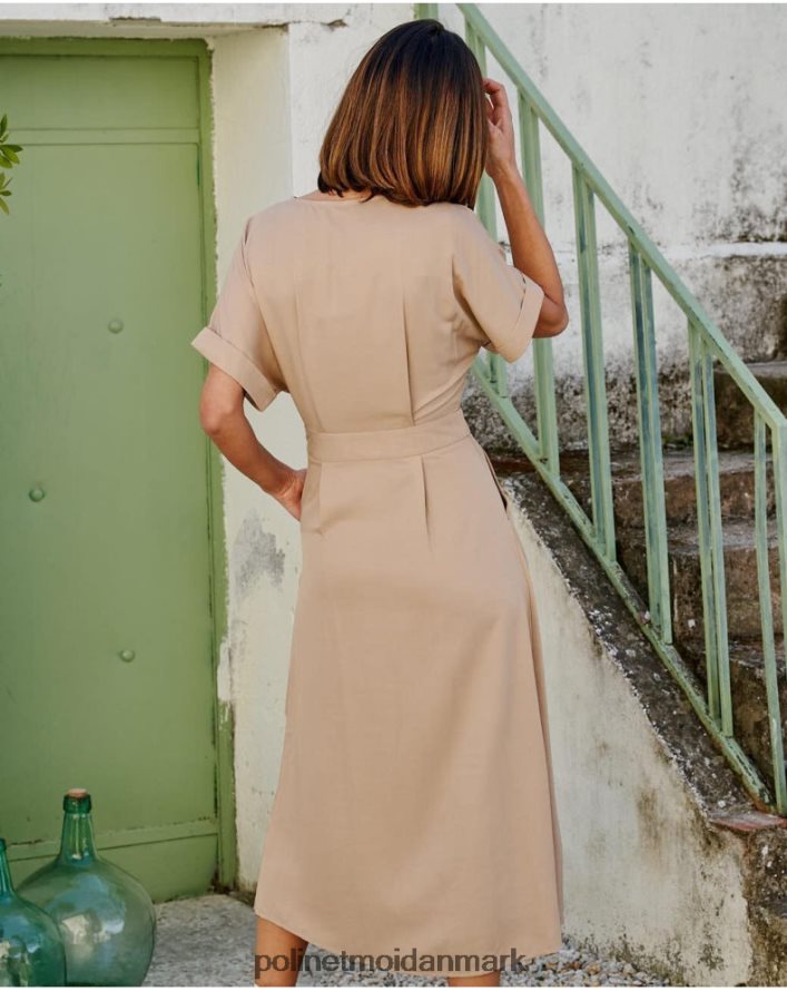 dixie cross-over kjole beige tøj Polin et moi 28TJFF109