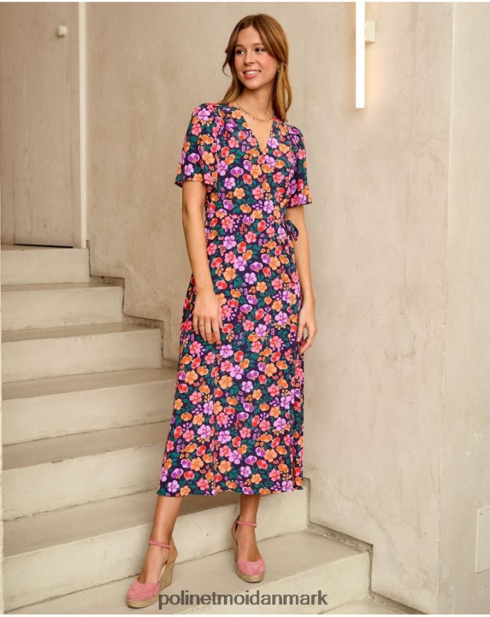 gilda lang kjole marine tøj Polin et moi 28TJFF130