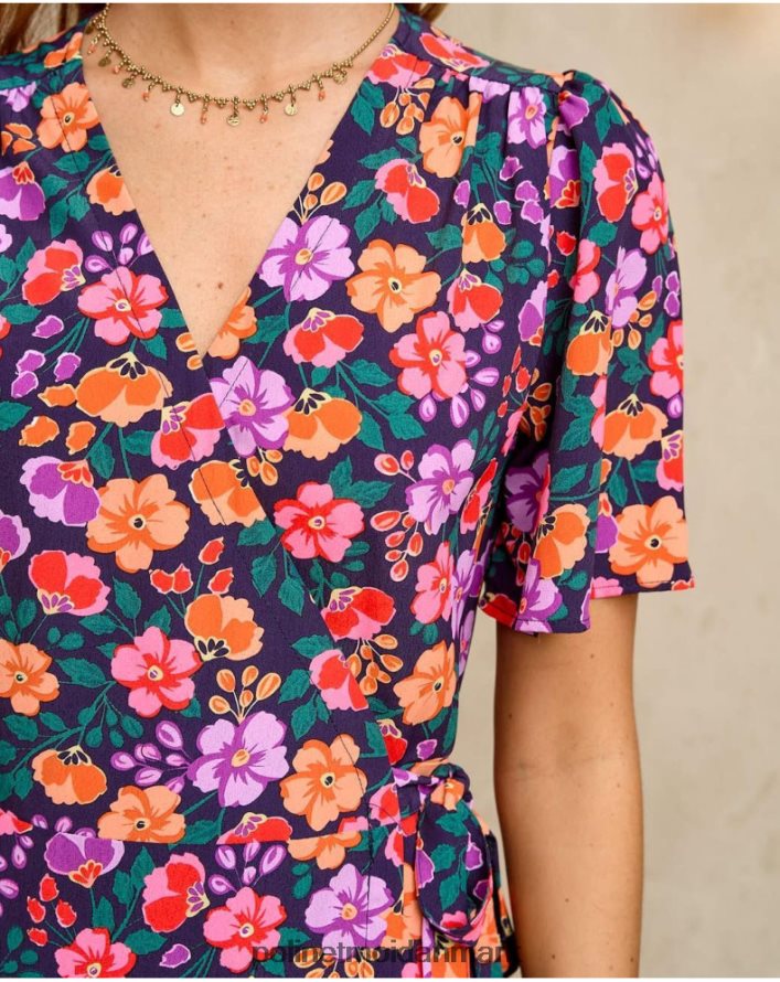 gilda lang kjole marine tøj Polin et moi 28TJFF130